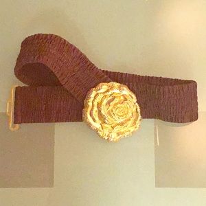 AUTHENTIC BEBE VINTAGE SILK ROSE GOLD WAIST BELT